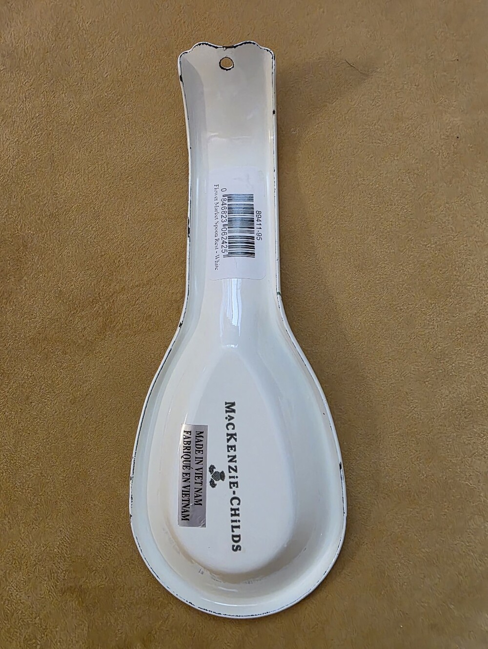 MacKenzie-Childs White Flower Market Spoon Rest - Picture 2 of 3